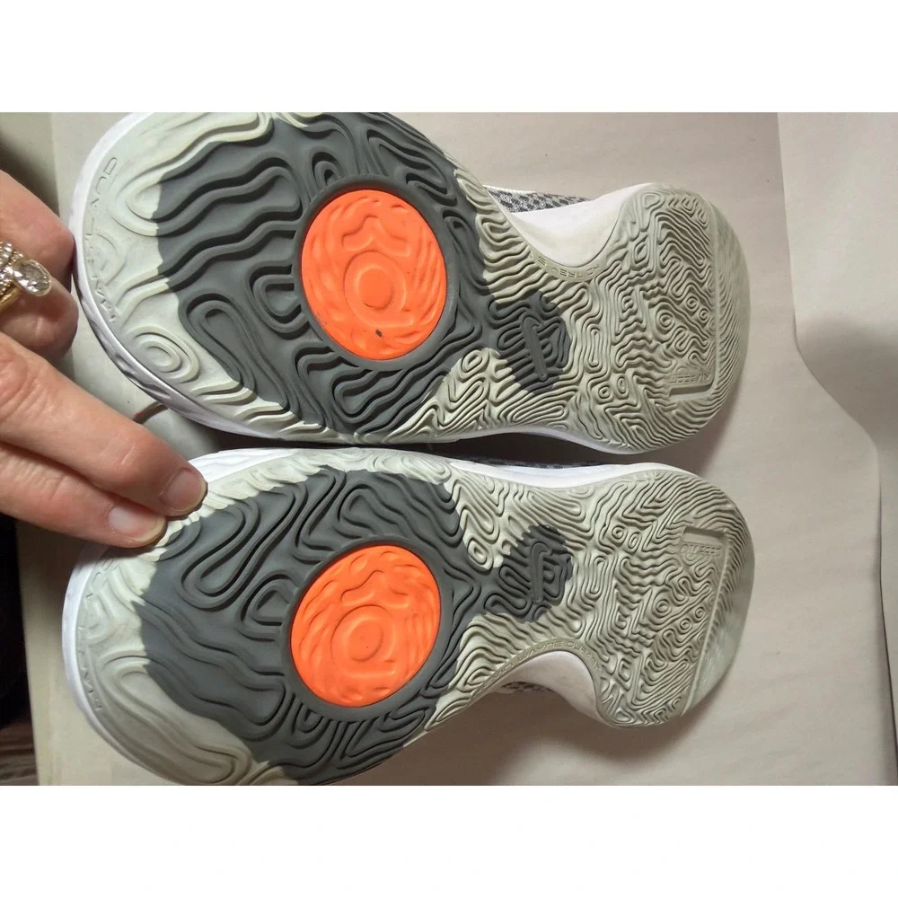 Nike KD‎ Trey 5 X Grey White Orange Basketball Shoes CW3400-011 Mens 13